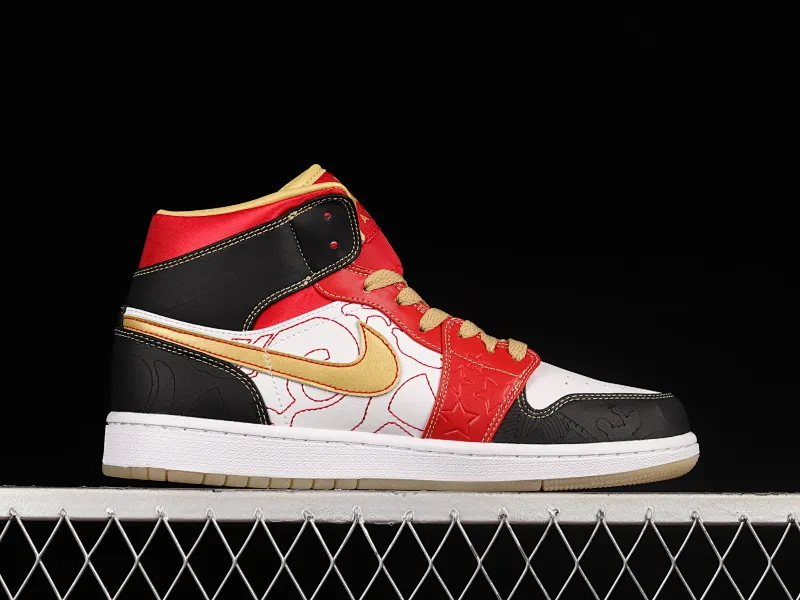 All Categories Air Jordan Jordan Series Basketball Shoes Air Jordan 1 Mid Air Jordan 1 Mid "XQ" AJ1 Joe 1 Festive Zhongbang Basketball Shoes DV0576-176